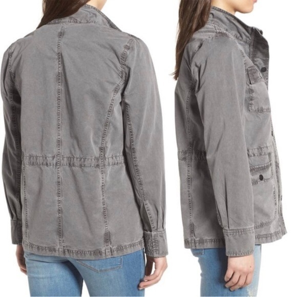 Caslon Jackets & Blazers - Caslon Washed Gray Utility Jacket Cotton size S